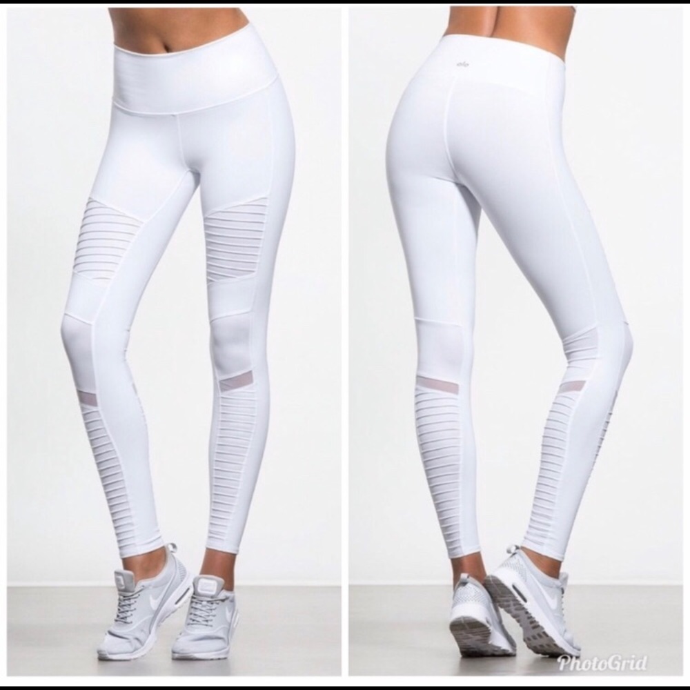 Alo yoga white Moto leggings